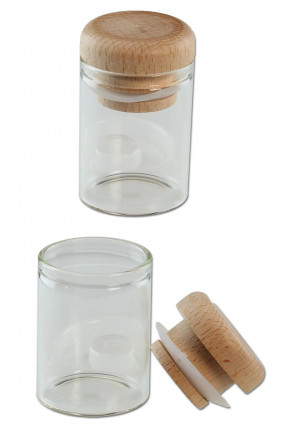 Glasdose mit Holzdeckel 15 ml